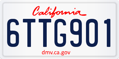 CA license plate 6TTG901