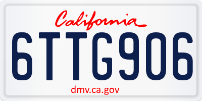 CA license plate 6TTG906
