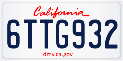 CA license plate 6TTG932