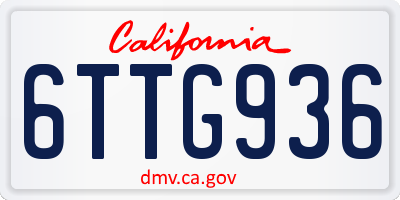 CA license plate 6TTG936