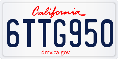 CA license plate 6TTG950
