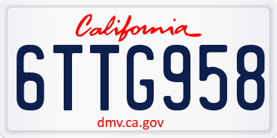 CA license plate 6TTG958