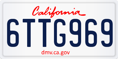 CA license plate 6TTG969