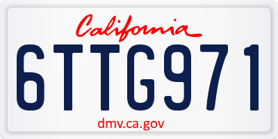 CA license plate 6TTG971