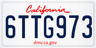 CA license plate 6TTG973