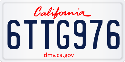 CA license plate 6TTG976