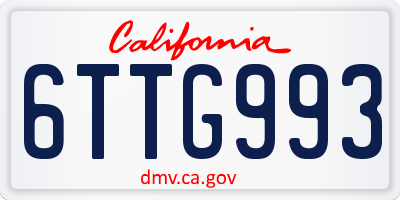 CA license plate 6TTG993