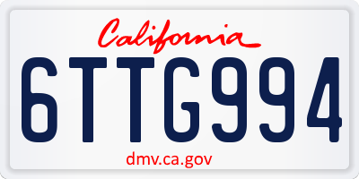 CA license plate 6TTG994