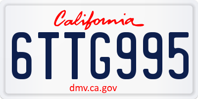 CA license plate 6TTG995