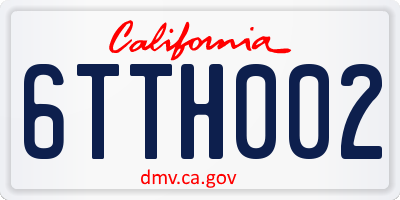 CA license plate 6TTH002
