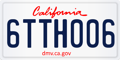 CA license plate 6TTH006