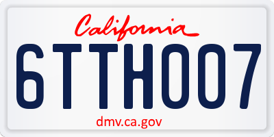 CA license plate 6TTH007