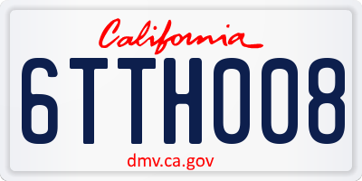 CA license plate 6TTH008