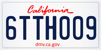 CA license plate 6TTH009
