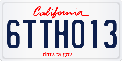 CA license plate 6TTH013