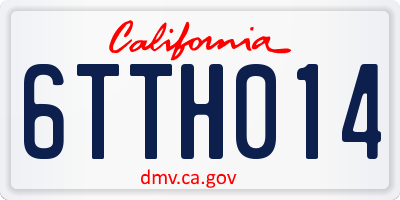CA license plate 6TTH014