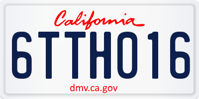 CA license plate 6TTH016