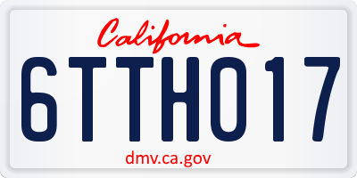 CA license plate 6TTH017