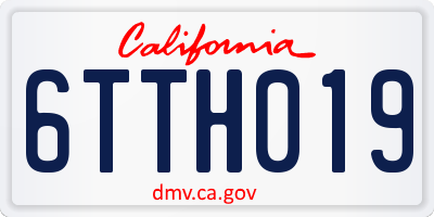 CA license plate 6TTH019