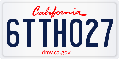 CA license plate 6TTH027