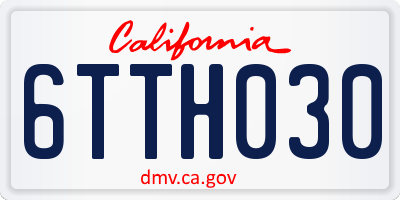 CA license plate 6TTH030