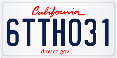 CA license plate 6TTH031