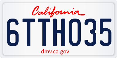 CA license plate 6TTH035