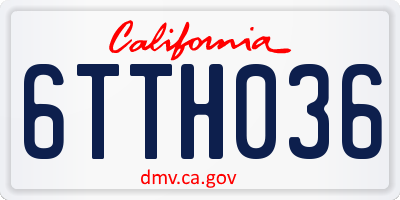 CA license plate 6TTH036
