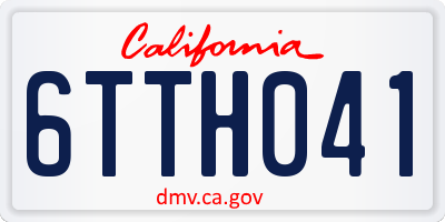 CA license plate 6TTH041