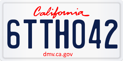 CA license plate 6TTH042