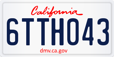 CA license plate 6TTH043