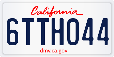 CA license plate 6TTH044
