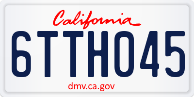 CA license plate 6TTH045