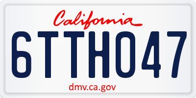 CA license plate 6TTH047