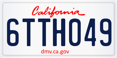 CA license plate 6TTH049