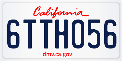 CA license plate 6TTH056