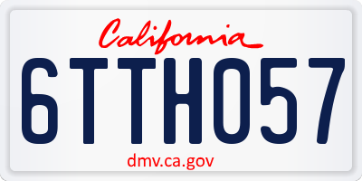 CA license plate 6TTH057