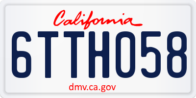CA license plate 6TTH058