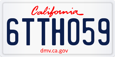 CA license plate 6TTH059