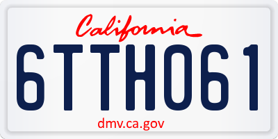 CA license plate 6TTH061