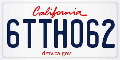 CA license plate 6TTH062