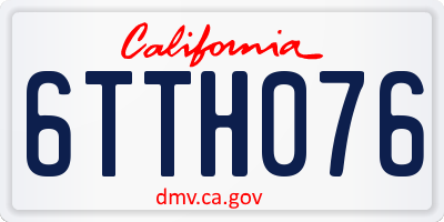 CA license plate 6TTH076