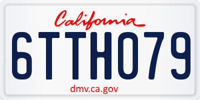CA license plate 6TTH079