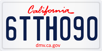 CA license plate 6TTH090