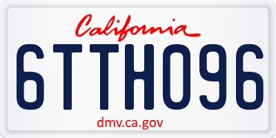 CA license plate 6TTH096