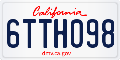 CA license plate 6TTH098