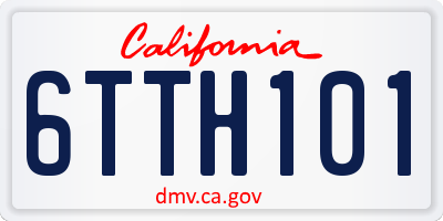 CA license plate 6TTH101