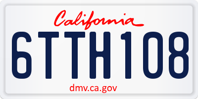 CA license plate 6TTH108