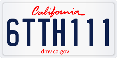 CA license plate 6TTH111