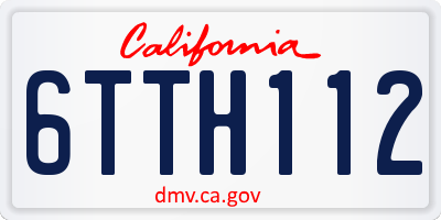 CA license plate 6TTH112